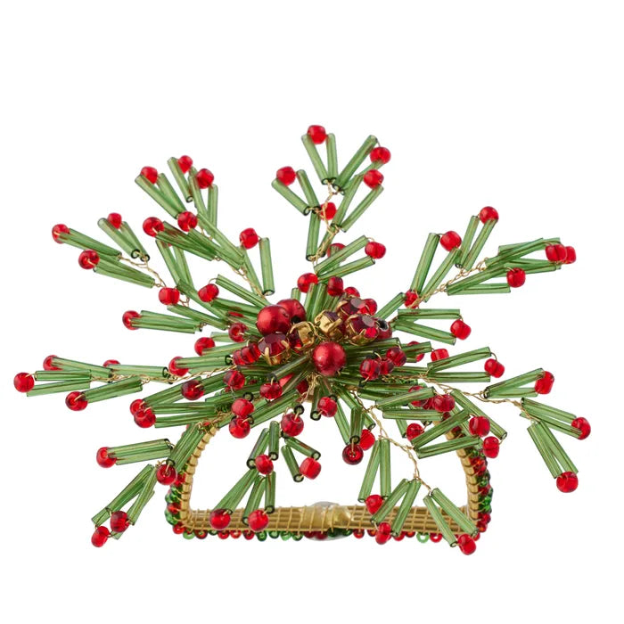 Beaded Holly Napkin Ring Home on Darley Mona Vale