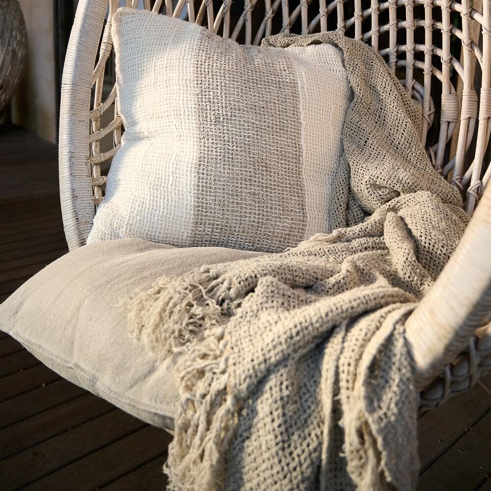 Coco Linen cushion  Ivory/Natural Home On Darley Mona Vale