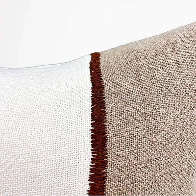 Bella Linen Cushion Off White/Natural/Chocolate Home on Darley Mona Vale