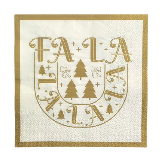 Falala White/Gold Napkins 20 pack 3PLY Home on Darley Mona Vale