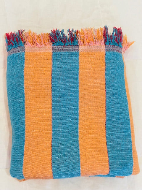 Turkish Towel Col06 Pink/Crimson Stripe Home on Darley 