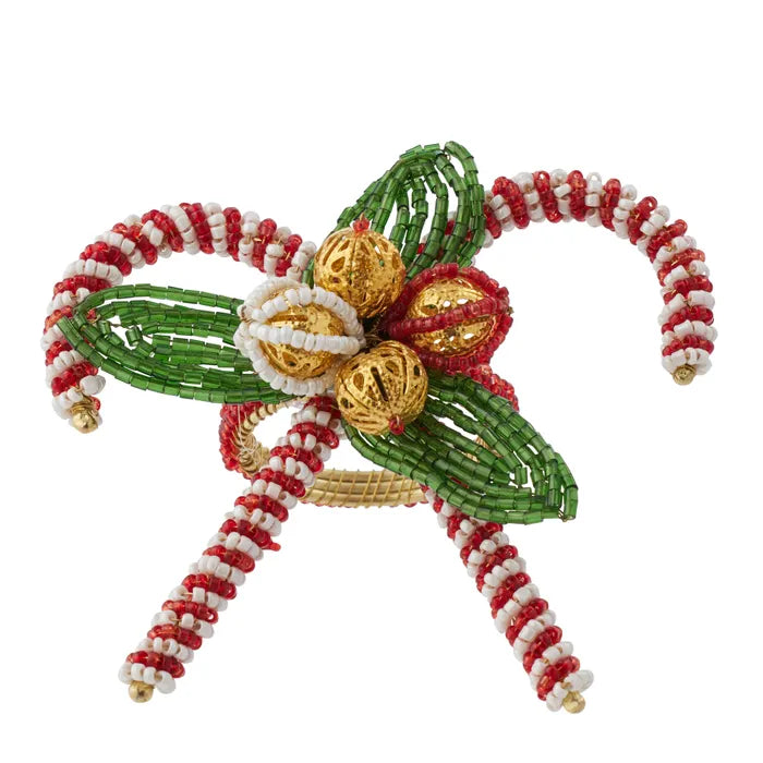 Beaded Candy Canes Napkin Ring Home on Darley Mona Vale