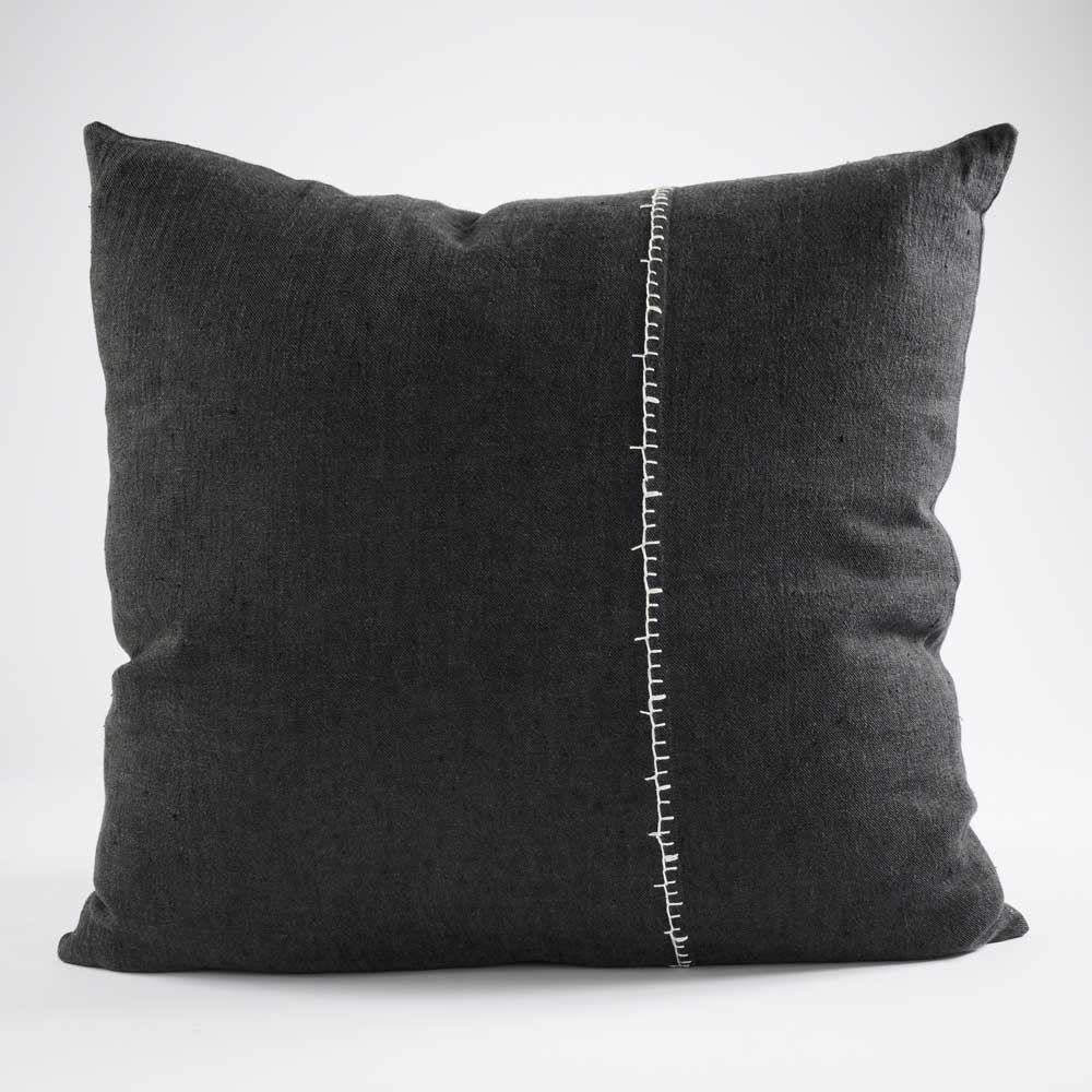 Ella Linen Cushion Black/Off White Home on Darley Mona Vale