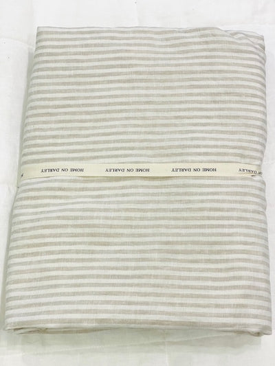 French Linen Beige Stripe Fitted Sheet Only Home on Darley Mona Vale