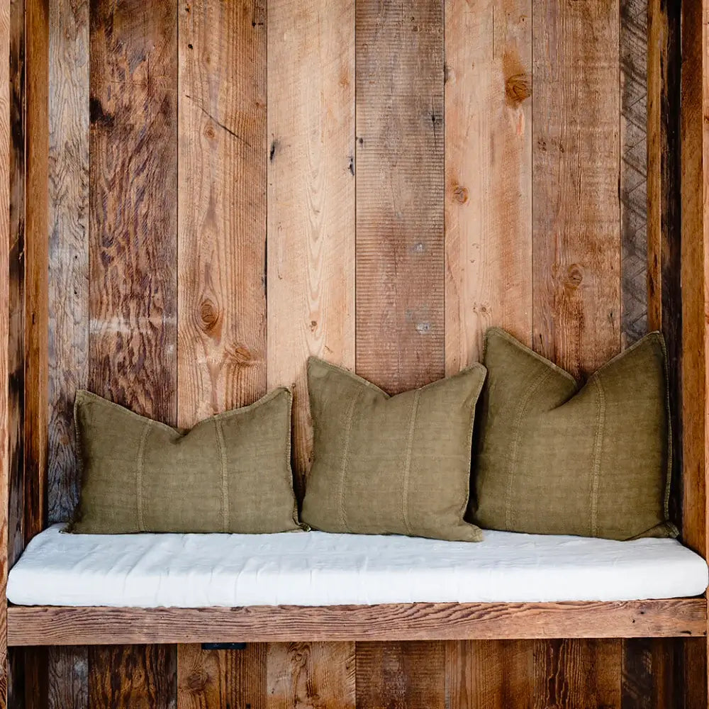 Luca Linen Cushion - Olive Home on Darley Mona Vale