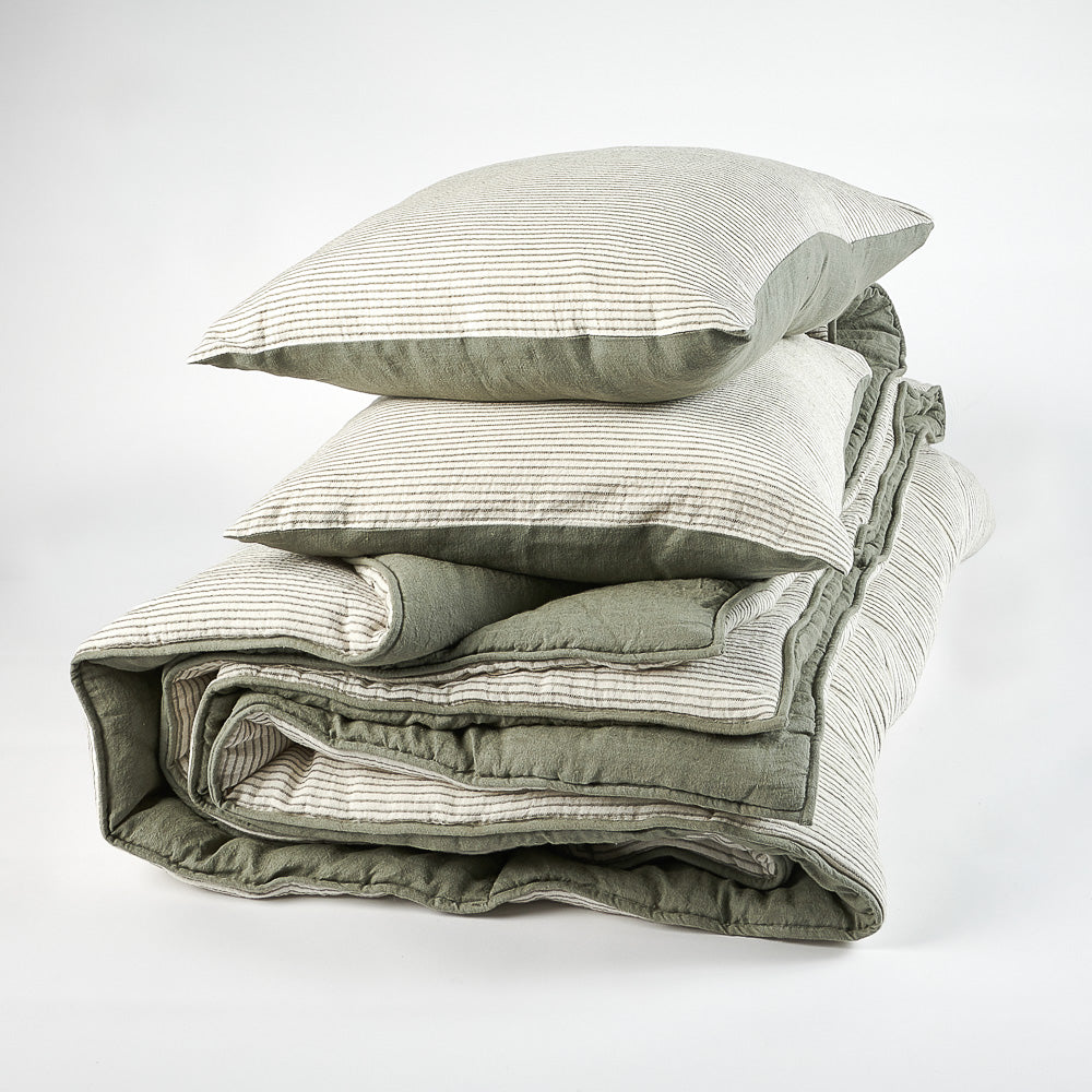 Marina Pistachio Linen Quilted Bedcover  Home on Darley Mona Vale