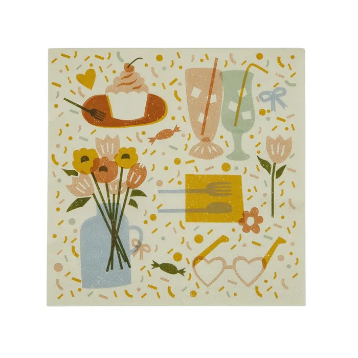Retro Party Multi Napkins 20 pack 3PLY Home on Darley Mona Vale