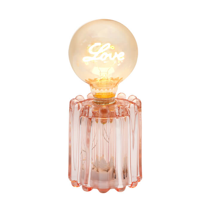 Sheridan Glass LED Lamp Pink "Love" Home on Darley Mona Vale