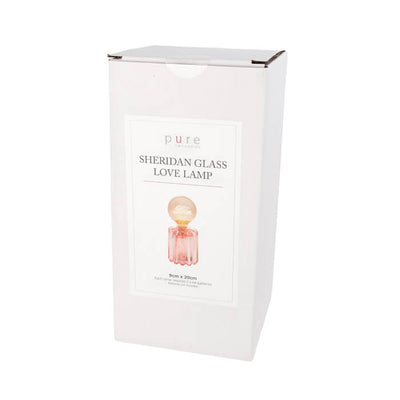 Sheridan Glass LED Lamp Pink "Love" Home on Darley Mona Vale