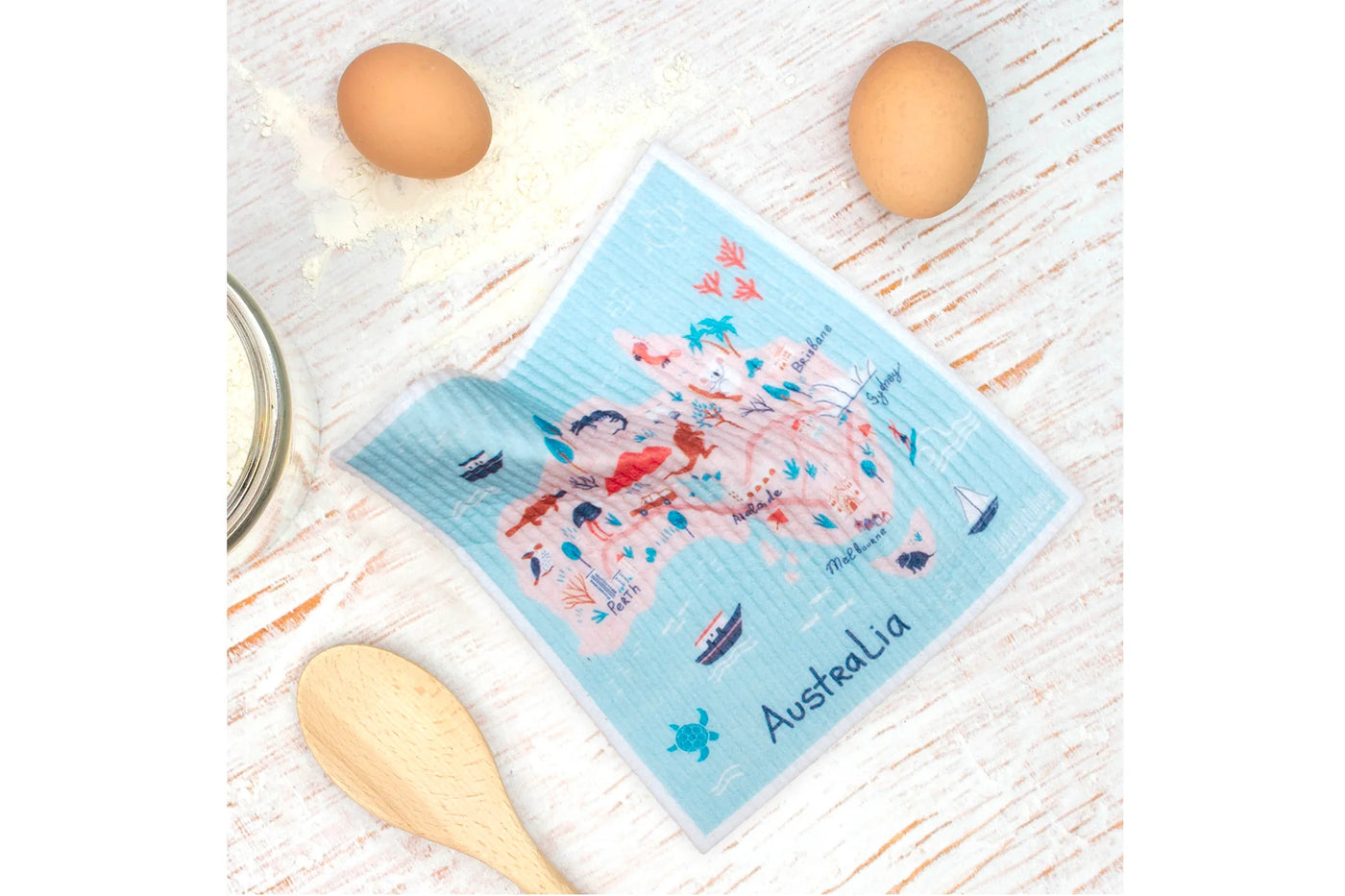Sponge Cloth Australia Map 100% Compostable Home on Darley Mona Vale 