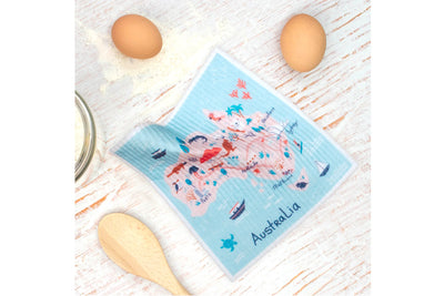 Sponge Cloth Australia Map 100% Compostable Home on Darley Mona Vale 
