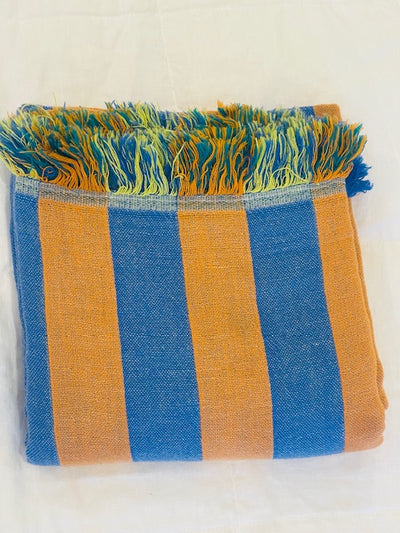 Turkish Towel Col04 Blue/Tobacco Stripe Home on Darley 