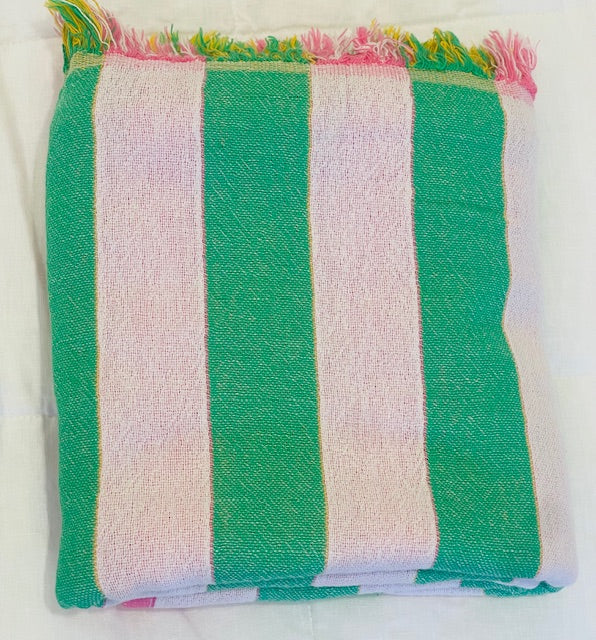 Turkish Towel Col03 Pink/Mustard Stripe Home on Darley Mona Vale