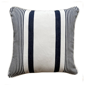 Home On Darley Craft Hilton White with Navy Stripe Cushion Cover