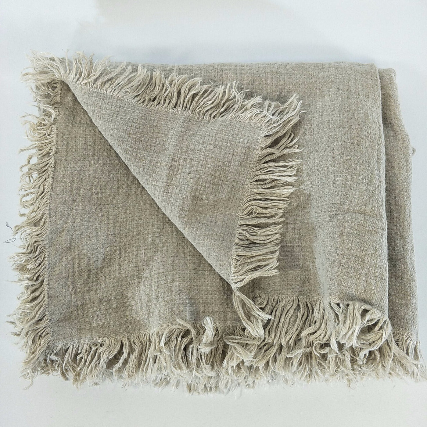 Versailles Natural Flax Linen Throw 130 x 180cm