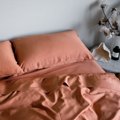 Rust Organic Bamboo Quilt Cover Set
