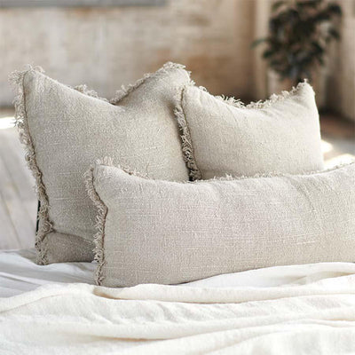 Eadie Bedouin Linen Cushion - Natural - Home On Darley Mona Vale