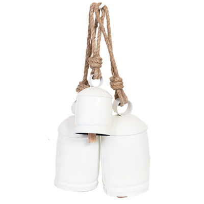 White Gloss Bell-Large Jute Hanger
