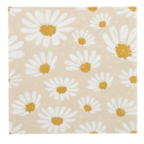 Daisy 20pk Napkin 33cm - Nude