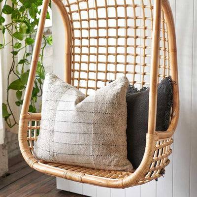 Eadie Mayla Linen Cushion Natural/Black - Home On Darley Mona Vale