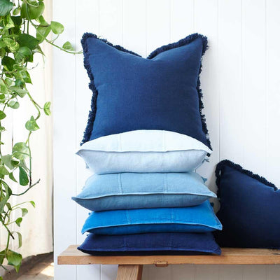 Luca Linen Cushion Navy - Home On Darley Mona Vale