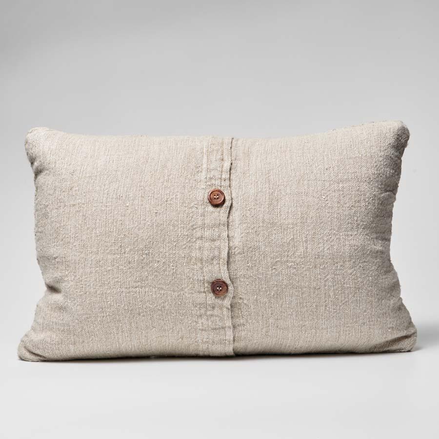 Eadie Mayla Linen Cushion Natural/Black - Home On Darley Mona Vale