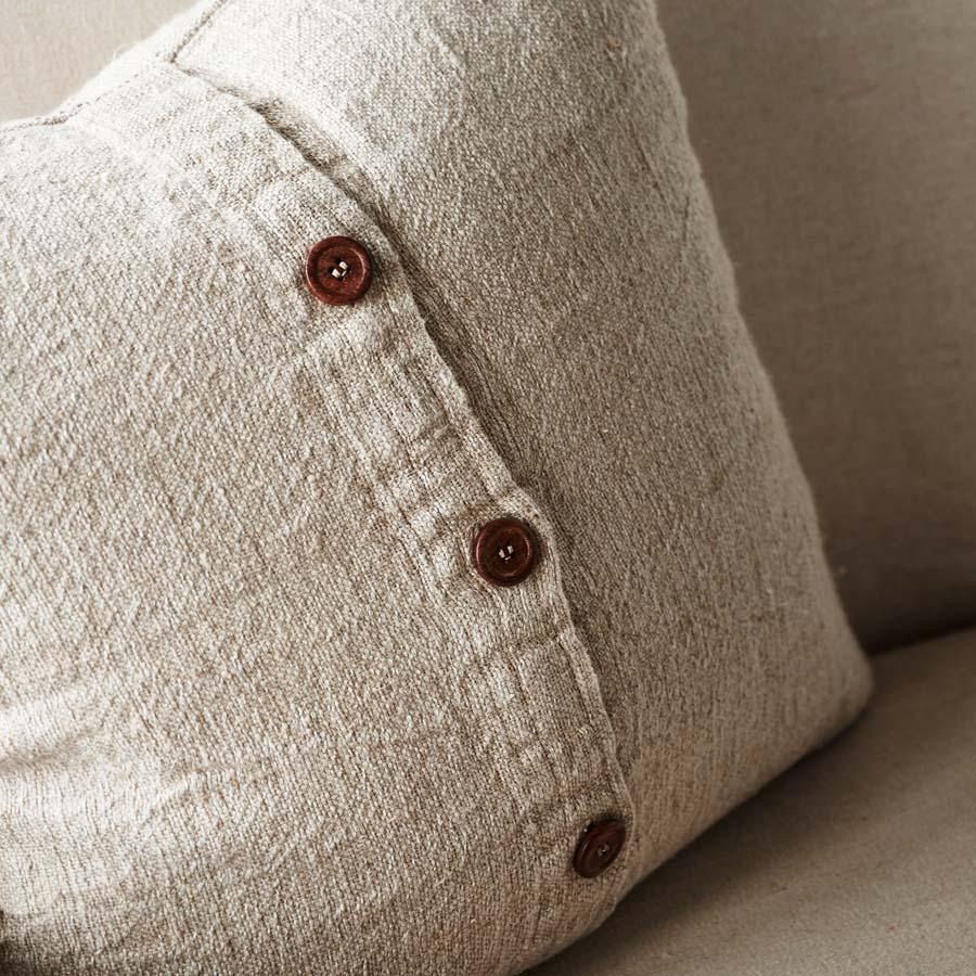 Eadie Mayla Linen Cushion Natural/Black - Home On Darley Mona Vale