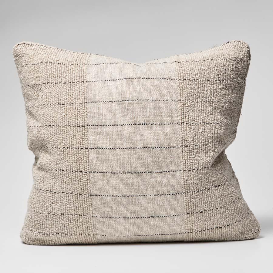 Eadie Mayla Linen Cushion Natural/Black - Home On Darley Mona Vale