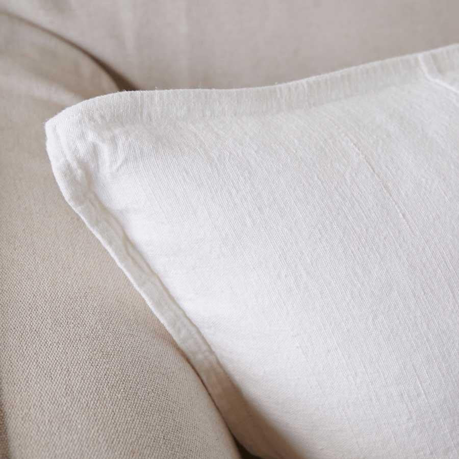 Home On Darley Luca White Linen Cushion Edge