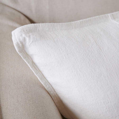 Home On Darley Luca White Linen Cushion Edge