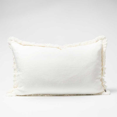 Eadie Luca Boho Linen Cushion - White - Home On Darley Sydney