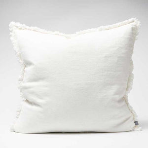 Eadie Luca Boho Linen Cushion - White - Home On Darley Sydney