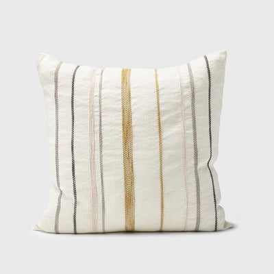 Moro Cushion White with Multicoloured Stitching