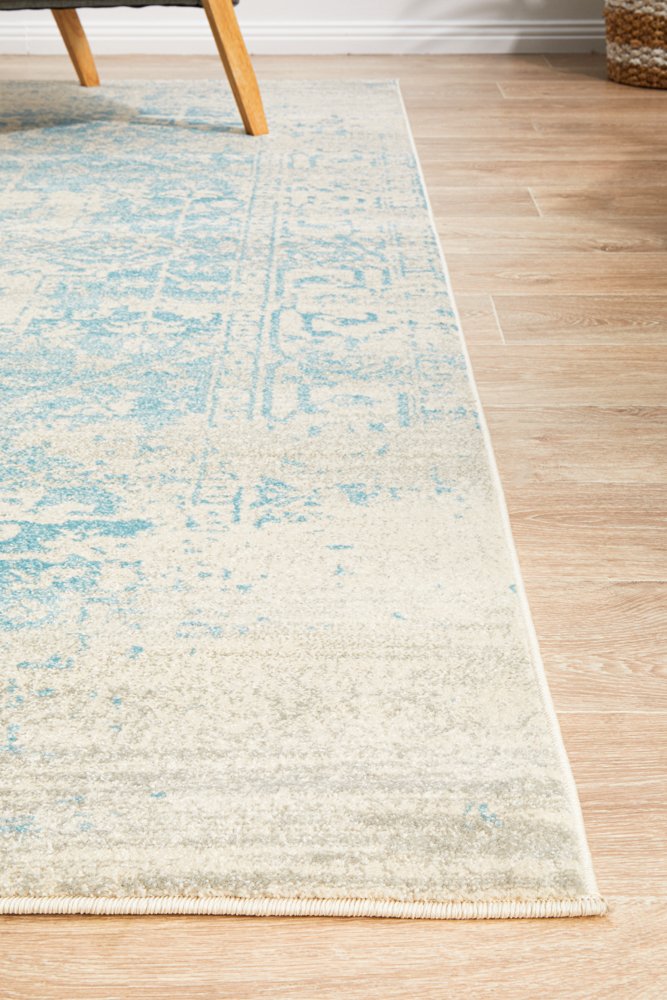 Evoke White/Blue Rug - Pre Order