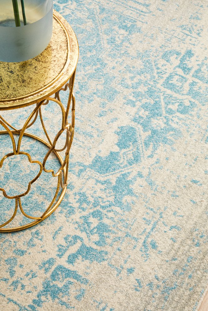 Evoke White/Blue Rug - Pre Order