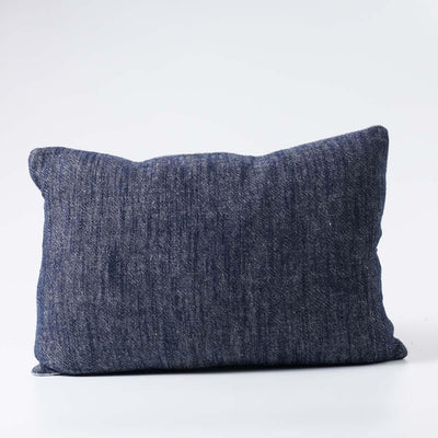 Tachet Linen Cushion Contrast Piping  Navy