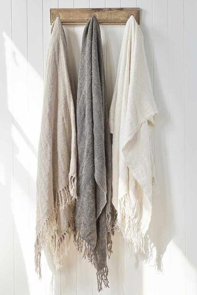 Bedouin oversized throw 200 x 140 Ivory Home On Darley Mona Vale