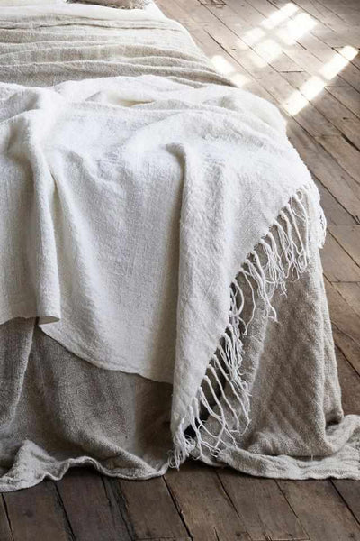 Bedouin oversized throw 200 x 140 Ivory Home On Darley Mona Vale