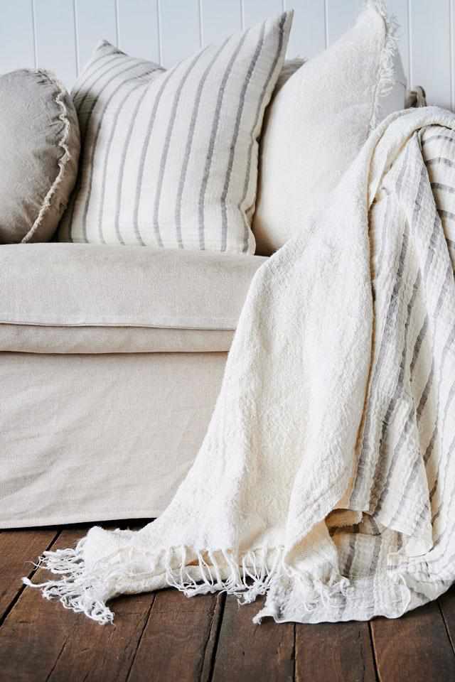 Bedouin oversized throw 200 x 140 Ivory Home On Darley Mona Vale
