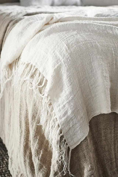 Bedouin oversized throw 200 x 140 Ivory Home On Darley Mona Vale