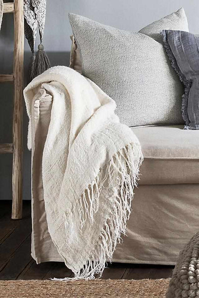 Bedouin oversized throw 200 x 140 Ivory Home On Darley Mona Vale