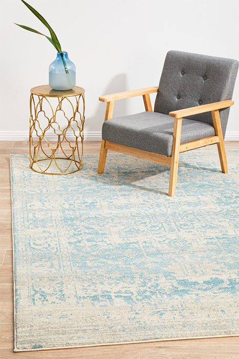 Evoke White/Blue Rug - Pre Order