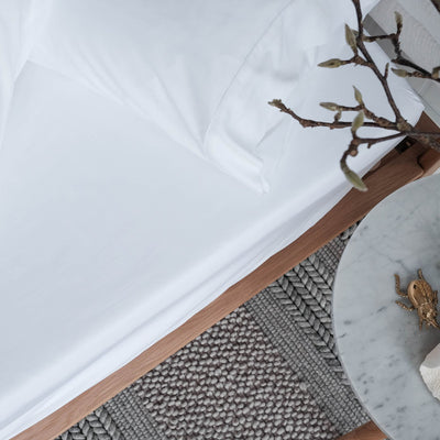 Home On Darley Homewares Mona Vale Mulberry Threads Fitted Sheet Set White
