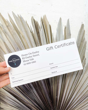 Home On Darley In Store Gift Voucher Home On Darley Mona Vale