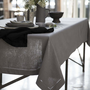 Home On Darley Mona Vale Hemstitch Table Cloth Grey