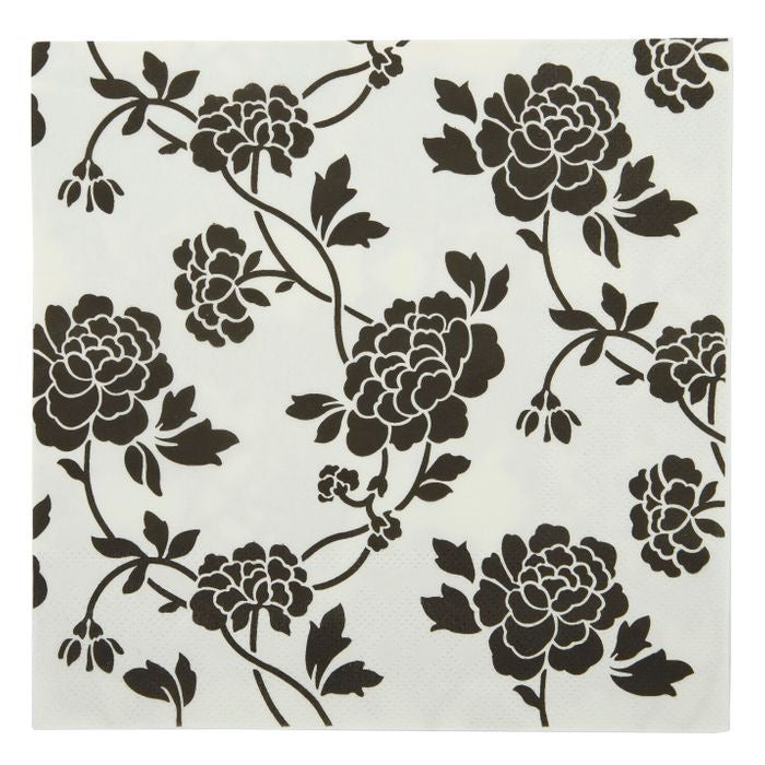 Black & White Flower Napkin