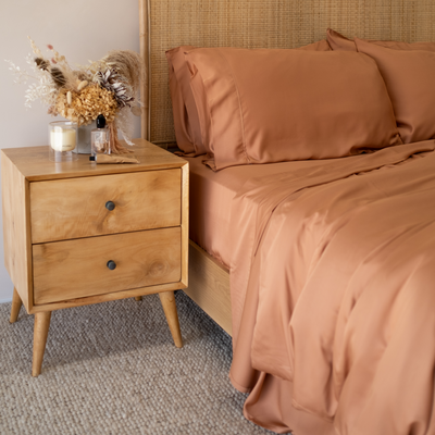 Rust Organic Bamboo Quilt Cover Set