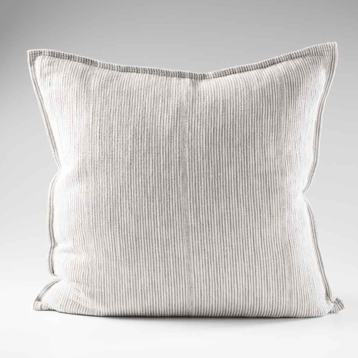 Myra Linen Cushion White/Slate Stripe