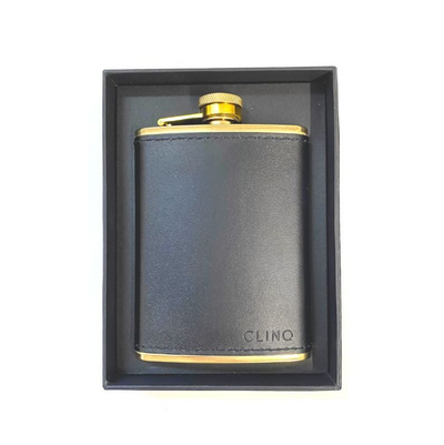 Brass & Leather Hip Flask 240mL