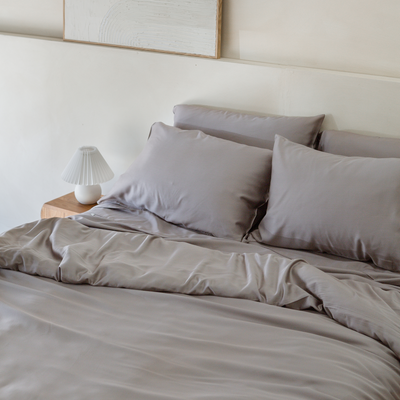 Steel Organic Bamboo Quilt Cover Set